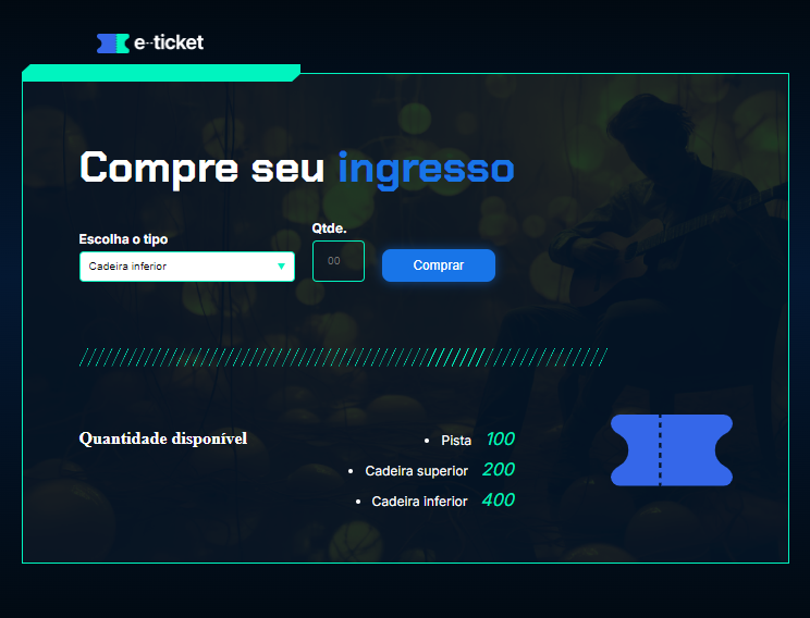 Landing page Compra Ingresso