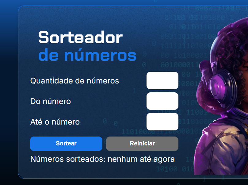 Landing page Sorteador de Números